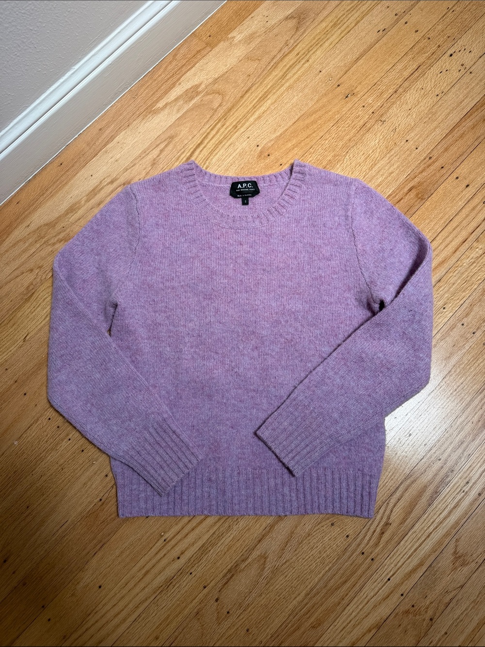 A.P.C. Lavender Crewneck Wool Sweater